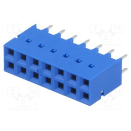 1 pcs x Amphenol Communications Solutions - 87606-807LF - Socket, PCB to PCB, female, Dubox®, 2.54mm, PIN: 14, THT, 2A, blue