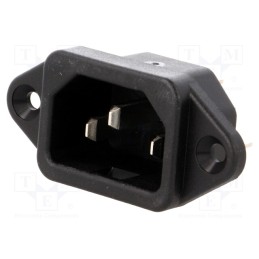 1 pcs x SCHURTER - 6162.0158 - Connector: AC supply, socket, male, 10A, 250VAC, IEC 60320, 6061