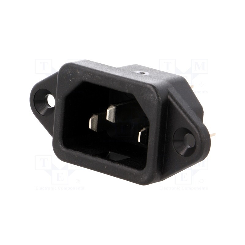 1 pcs x SCHURTER - 6162.0158 - Connector: AC supply, socket, male, 10A, 250VAC, IEC 60320, 6061