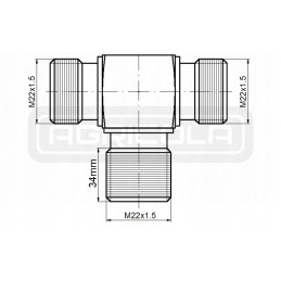 Bulkhead tee connector bbb 3x m22x1 5 hydrolider