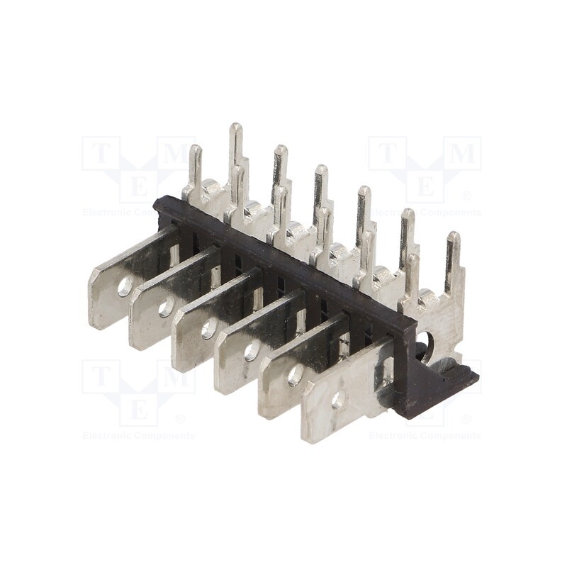 1 pcs x KEYSTONE - 7826 - Terminal: spade terminal strip, 6.4mm, 0.8mm, THT, steel, tinned