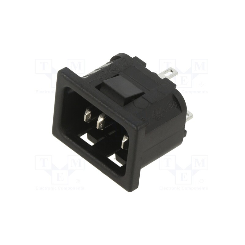 1 pcs x BULGIN - PX0575/30/28 - Connector: AC supply, socket, male, 10A, 250VAC, IEC 60320, C14 (E)
