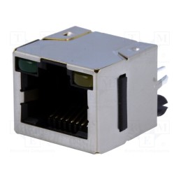 1 pcs x Amphenol Communications Solutions - RJHSE-3384 - Socket, RJ45, Cat: 5, shielded,with LED, Layout: 8p8c, THT, straight
