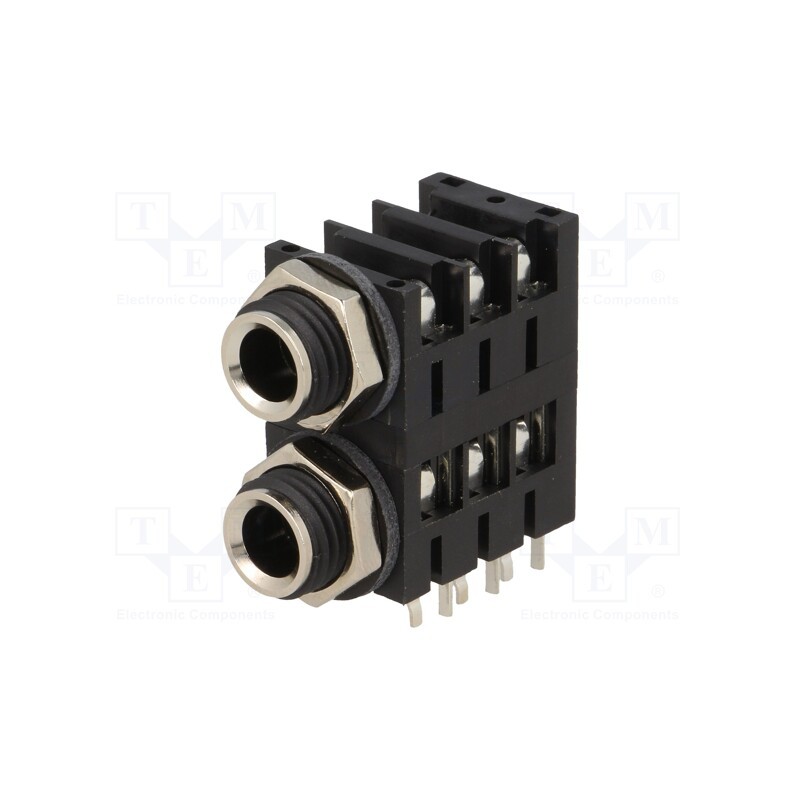 1 pcs x AMPHENOL - ACJS-MHDC - Socket, Jack 6,3mm, female, double,stereo,with triple switch