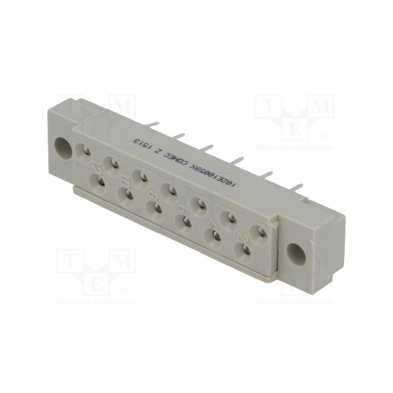 1 pcs x CONEC - 102E10059X - Socket, DIN 41617, female, PIN: 13, THT, straight, 4A, 250V, B: 30mm