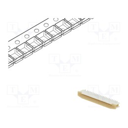 1 pcs x MOLEX - 525594052 - Connector: FFC/FPC, vertical, PIN: 40, ZIF, SMT, Slider, 50V, 500mA