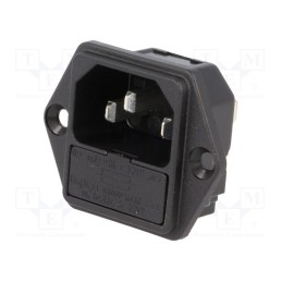 1 pcs x SCHURTER - 6200.22 - Connector: AC supply, socket, male, 10A, 250VAC, IEC 60320, C14 (E)