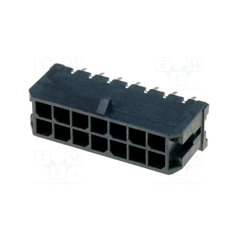 1 pcs x MOLEX - 430451412 - Socket, wire-board, male, Micro-Fit 3.0, 3mm, PIN: 14, THT, 5A, 600V