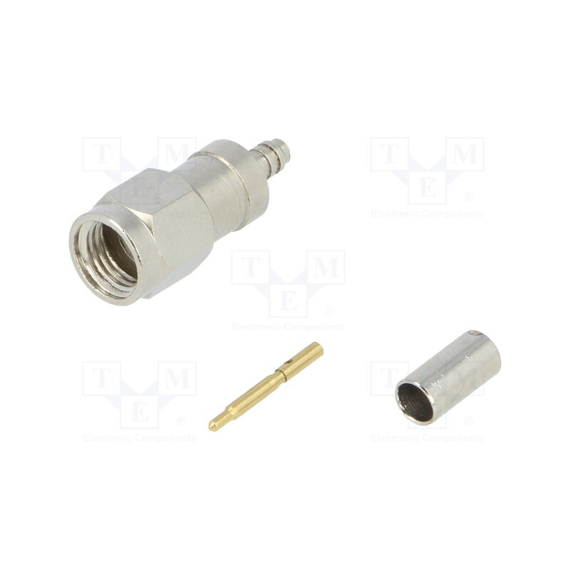 1 pcs x UNICON - 321-104-001 (SMA-50/2-RG316/W4.01) - Plug, SMA, male, straight, 50Ω, RG316, crimped, for cable, PTFE