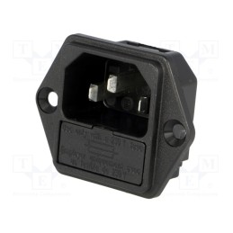 1 pcs x SCHURTER - 6200.23 - Connector: AC supply, socket, male, 10A, 250VAC, IEC 60320, C14 (E)