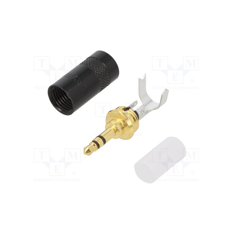 1 pcs x REAN - NYS231BG-LL - Plug, Jack 3,5mm, male, stereo, ways: 3, straight, for cable, 8mm