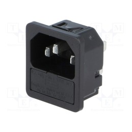 1 pcs x SCHURTER - 6200.4215 - Connector: AC supply, socket, male, 10A, 250VAC, IEC 60320, C14 (E)