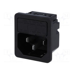 1 pcs x SCHURTER - 6200.4315 - Connector: AC supply, socket, male, 10A, 250VAC, IEC 60320, C14 (E)