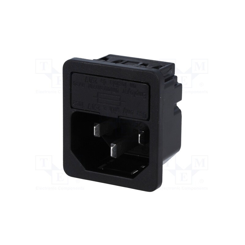 1 pcs x SCHURTER - 6200.4315 - Connector: AC supply, socket, male, 10A, 250VAC, IEC 60320, C14 (E)