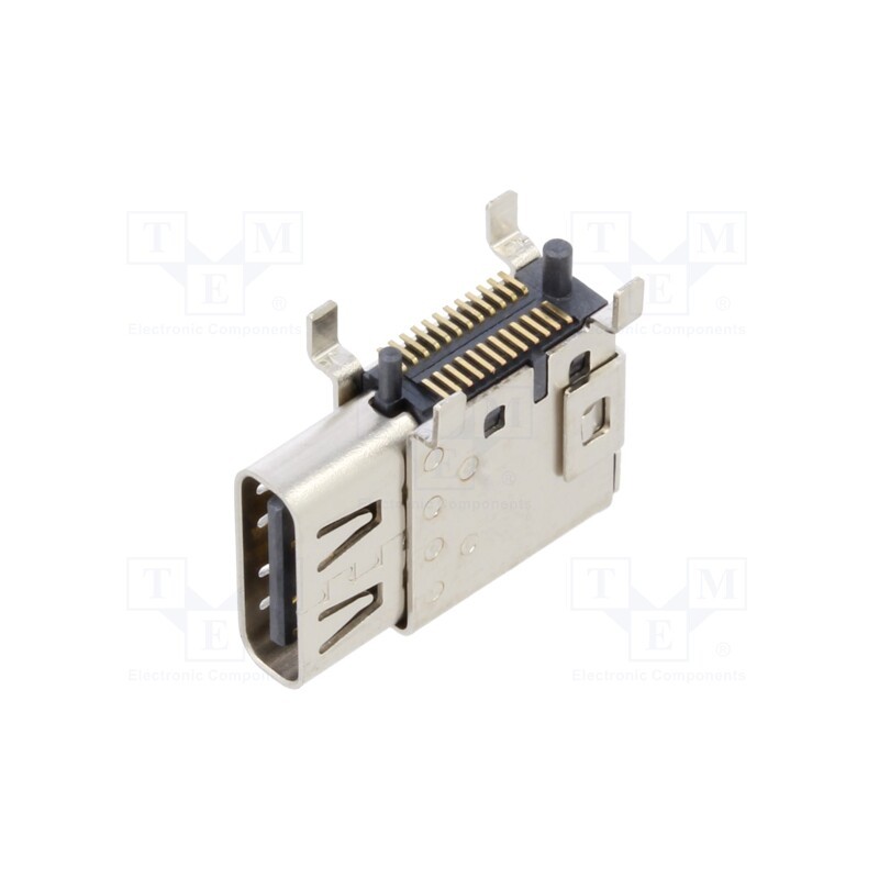 1 pcs x Global Connector Technology (GCT) - USB4200-03-A - Socket, USB C, SMT, PIN: 24, side,angled 90°, top board mount, 5A