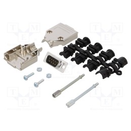 1 pcs x MH CONNECTORS - MHDTPK9-DB9P-K - D-Sub, PIN: 9, plug, male, straight, soldering, for cable