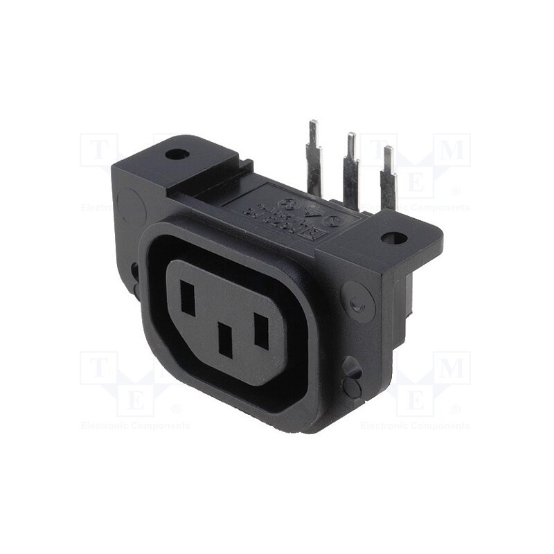 1 pcs x BULGIN - PX0675/PC - Connector: AC supply, socket, female, 10A, 250VAC, IEC 60320, THT