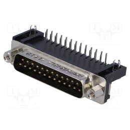 1 pcs x Amphenol Communications Solutions - L717SDB25P1ACH4F - D-Sub, PIN: 25, socket, male, angled 90°, THT, Contacts: brass, 5