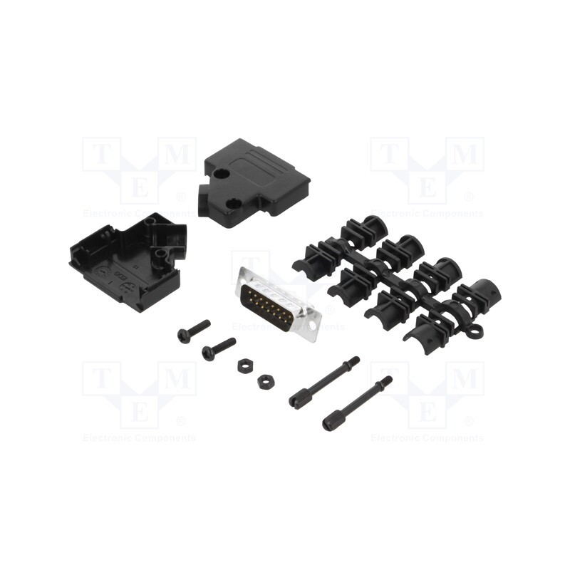 1 pcs x MH CONNECTORS - MHD45PPK15DB15PK - D-Sub, PIN: 15, plug, male, angled 45°, soldering, for cable