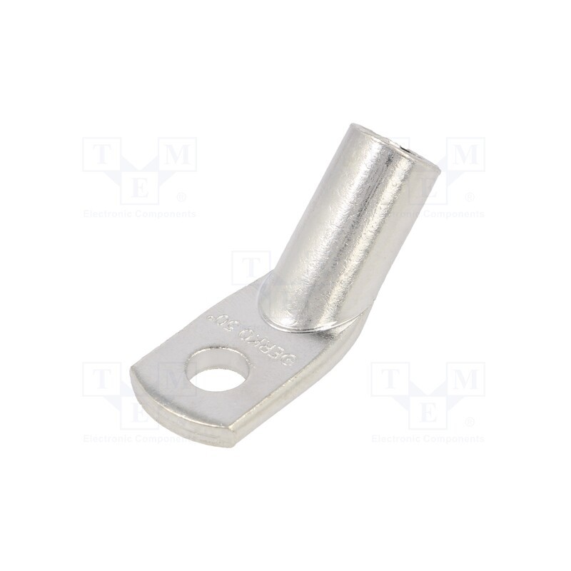 1 pcs x ERKO - KCS45_8-50/10 - Tip: ring tube, M8, 50mm2, crimped, for cable, angled 45°, tinned