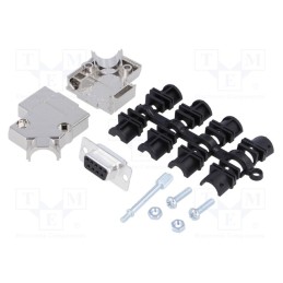 1 pcs x MH CONNECTORS - MHD45PK9-DB9S-K - D-Sub, PIN: 9, plug, female, angled 45°, soldering, for cable
