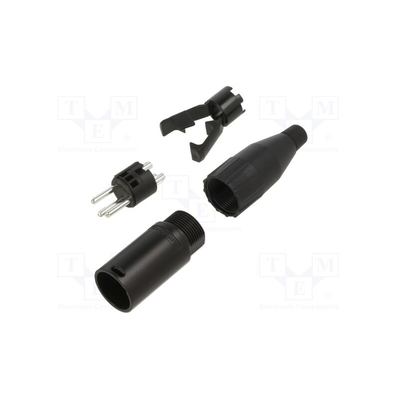 1 pcs x AMPHENOL - AC3MB - METAL PLUG STR CORD 3 PIN