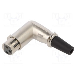 1 pcs x CLIFF - FC60953N - Plug, XLR, female, PIN: 3, angled 90°, for cable, soldering, silver