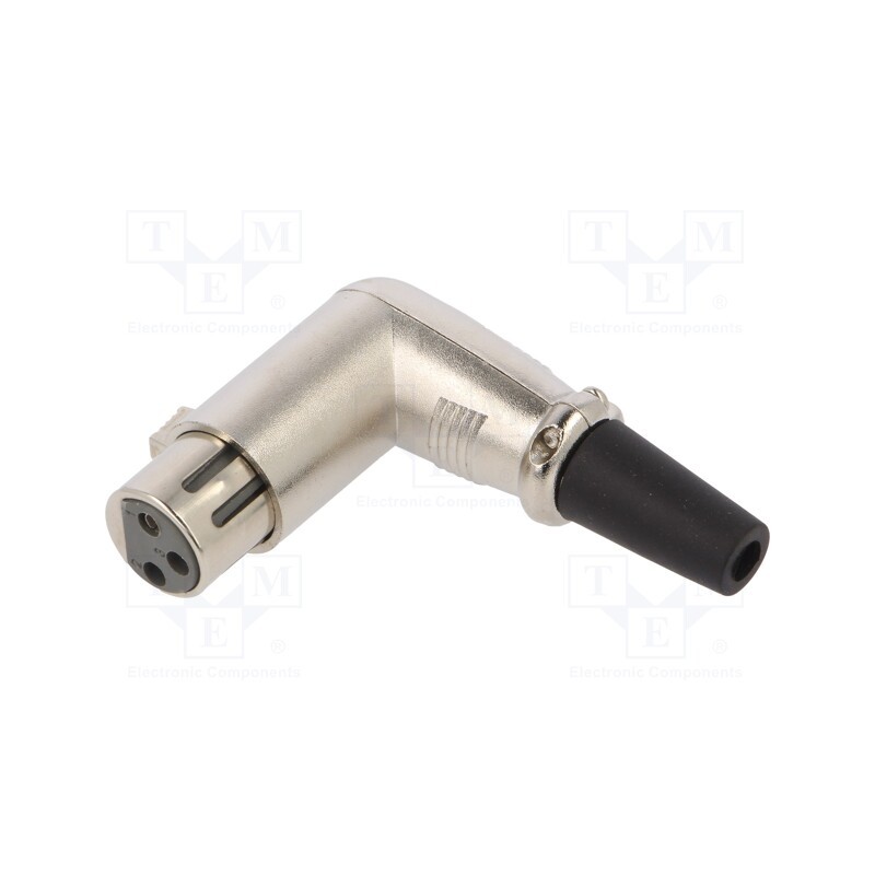 1 pcs x CLIFF - FC60953N - Plug, XLR, female, PIN: 3, angled 90°, for cable, soldering, silver