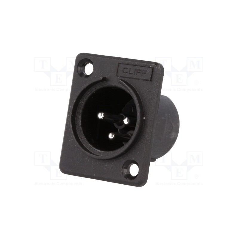 1 pcs x CLIFF - CP3000 - Socket, XLR, male, PIN: 3, for panel mounting,screw, soldering