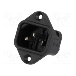 1 pcs x BULGIN - PX0579/28 - Connector: AC supply, socket, male, 10A, 250VAC, C14 (E), -40÷70°C
