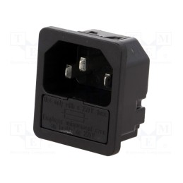 1 pcs x SCHURTER - 6200.411 - Connector: AC supply, socket, male, 10A, 250VAC, IEC 60320, C14 (E)