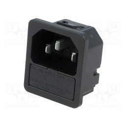 1 pcs x SCHURTER - 6200.413 - Connector: AC supply, socket, male, 10A, 250VAC, IEC 60320, C14 (E)