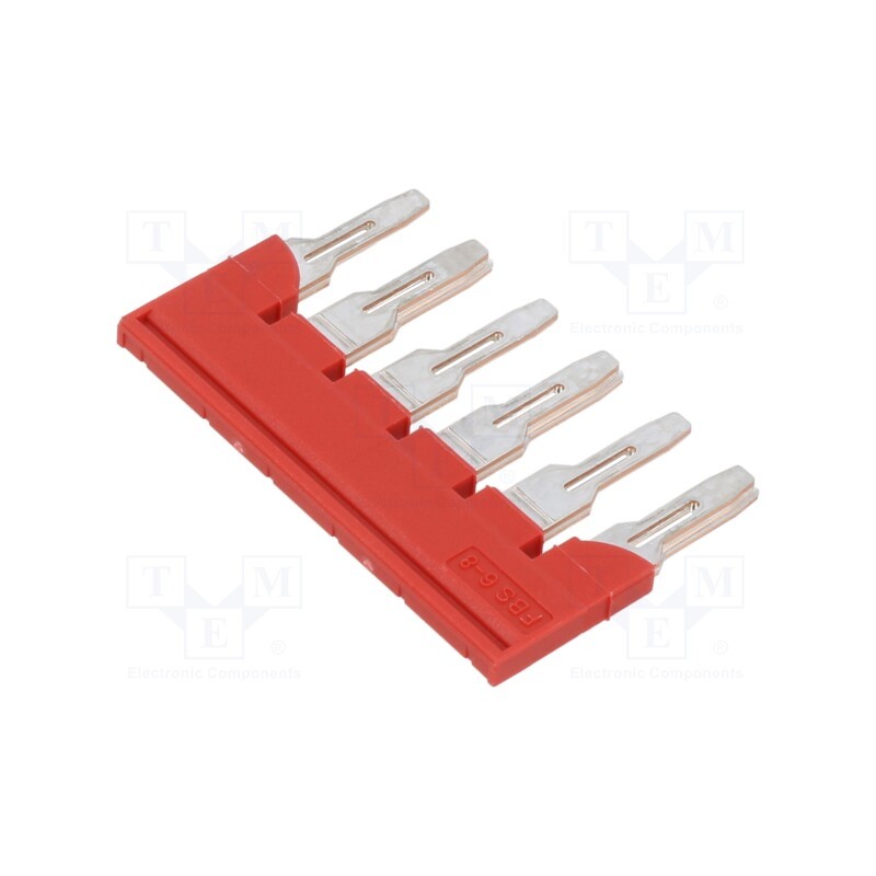 1 pcs x PHOENIX CONTACT - 3032470 - Comb bridge, ways: 6, red, Width: 8mm, UL94V-0