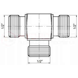 Bbb 3x g1 2 hydrolider tee connector