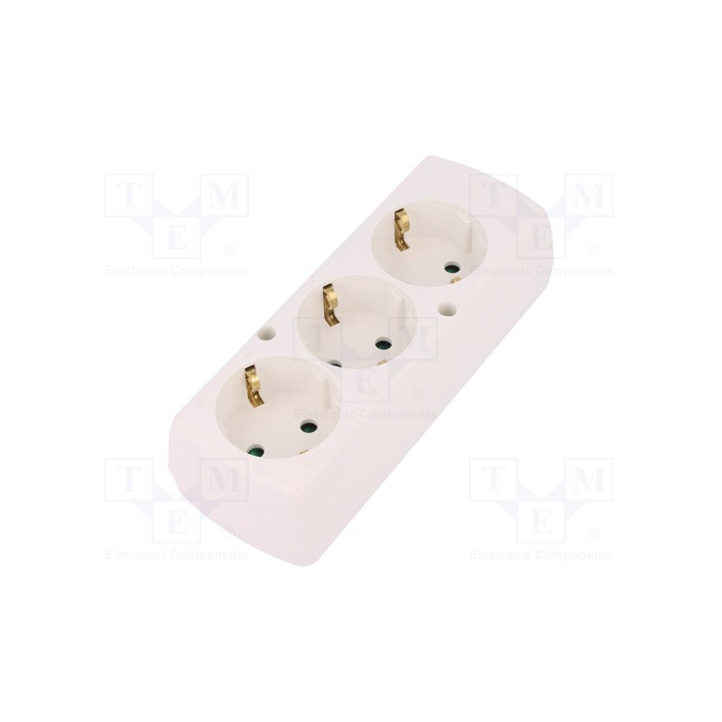 1 pcs x JONEX - 5907570002234 - Connector: AC supply, female, splitter, 2P+PE, 250VAC, 16A, white