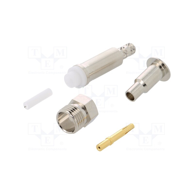 1 pcs x AMPHENOL RF - FME6121E1-ND3G-5-50 - Plug, FME, female, straight, crimped, for cable, Insulation: PTFE