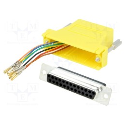 1 pcs x MH CONNECTORS - DA25-SMJ8-Y-K - Transition: adapter, D-Sub 25pin female,RJ45 socket, yellow