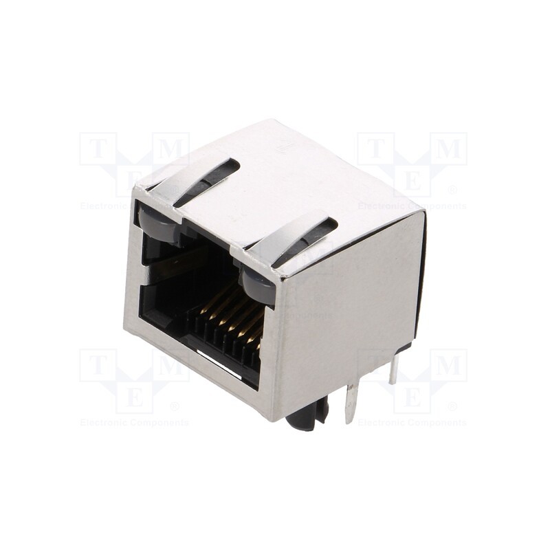 1 pcs x Amphenol Communications Solutions - RJHSE-538B - Socket, RJ45, Cat: 5, shielded,with LED, Layout: 8p8c, THT