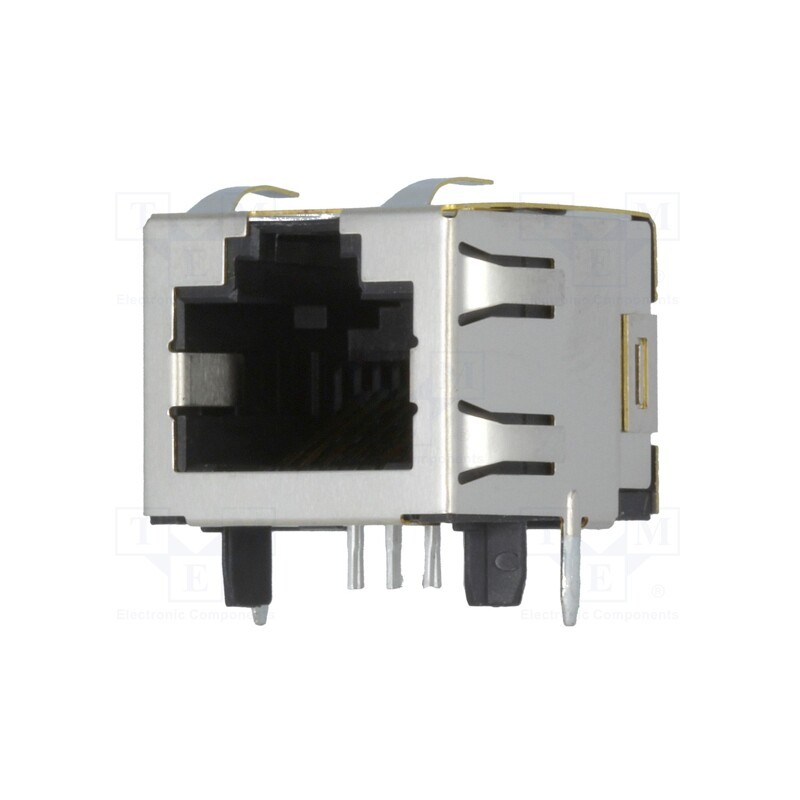 1 pcs x TE Connectivity - 1-406541-1 - Socket, RJ45, PIN: 8, Cat: 5, shielded, Layout: 8p8c, on PCBs, THT