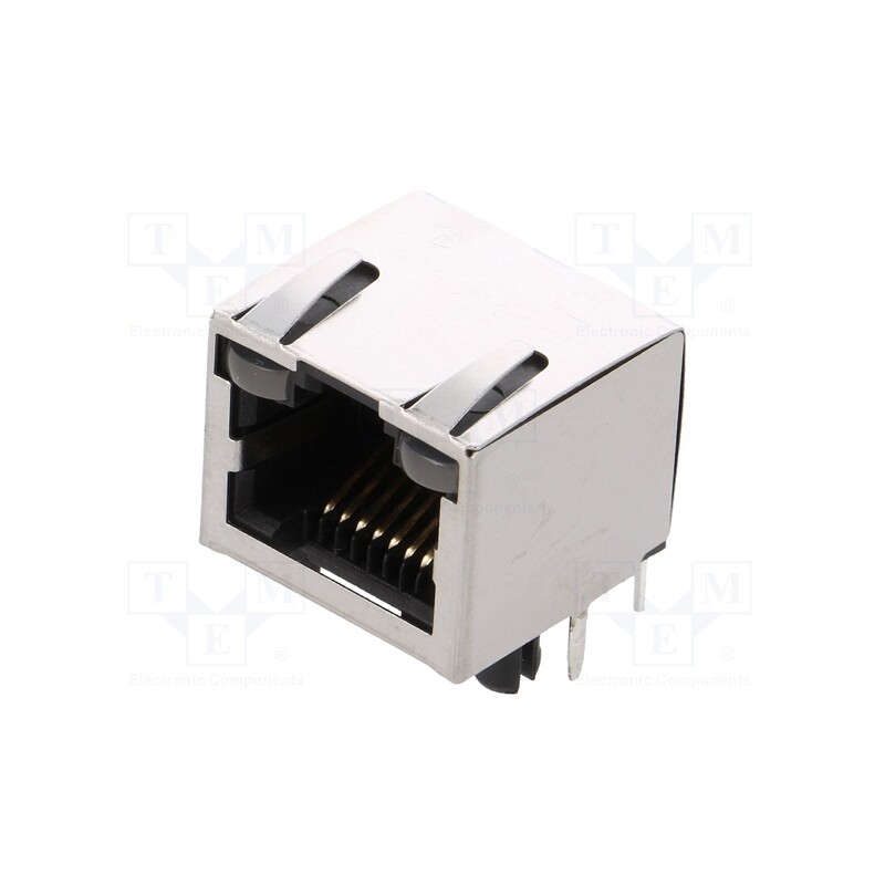 1 pcs x Amphenol Communications Solutions - RJHSE-538A - Socket, RJ45, Cat: 5, shielded,with LED, Layout: 8p8c, THT