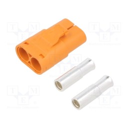 1 pcs x AMASS - LCB50-F - Plug, DC supply, LC, female, PIN: 2, for cable, soldering, orange