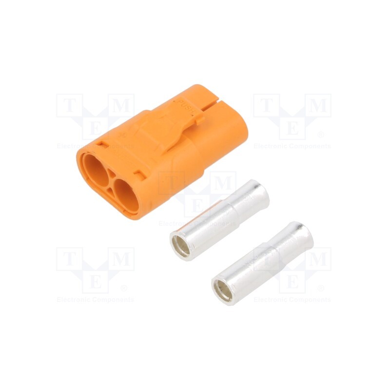 1 pcs x AMASS - LCB50-F - Plug, DC supply, LC, female, PIN: 2, for cable, soldering, orange