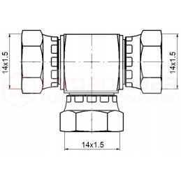 Tee connector AAA 3x M14x1 5 hydrolider