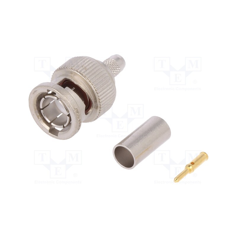 1 pcs x TELEGu00c4RTNER - J01002A0030 - Plug, BNC, male, straight, 75Ω, crimped, for cable, PTFE