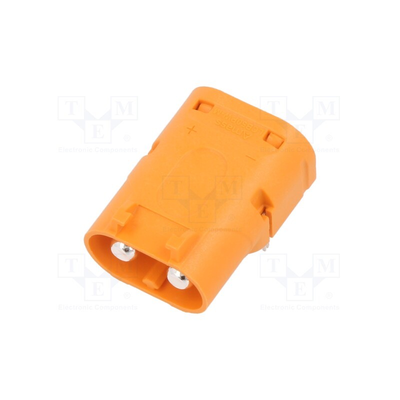 1 pcs x AMASS - LCB50PW-M - Socket, DC supply, LC, male, PIN: 2, on PCBs, THT, orange, 40A, 1kV