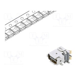 1 pcs x HIROSE - IX61G-A-10P - Connector: ix Industrial, socket, IX, male, PIN: 10, A, gold-plated