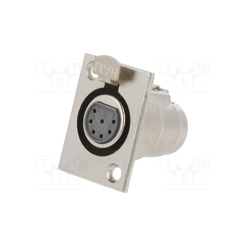1 pcs x CLIFF - FC6187 - Socket, XLR, female, PIN: 7, with push button, soldering, silver