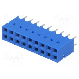 1 pcs x Amphenol Communications Solutions - 87606-809LF - Socket, PCB to PCB, female, Dubox®, 2.54mm, PIN: 18, THT, 2A, blue