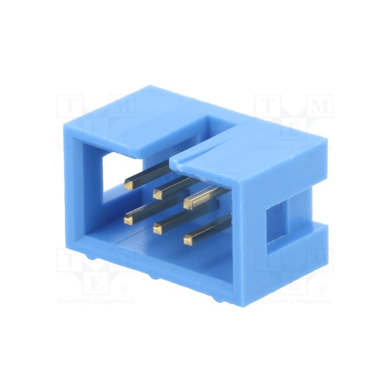 1 pcs x TE Connectivity - 2-1761603-1 - Socket, IDC, male, PIN: 6, straight, THT, gold-plated, 2.54mm, blue