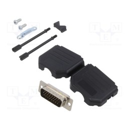 1 pcs x MH CONNECTORS - MHDPPK9HD15MS-K - D-Sub HD, PIN: 15, plug, male, for cable, straight, soldering